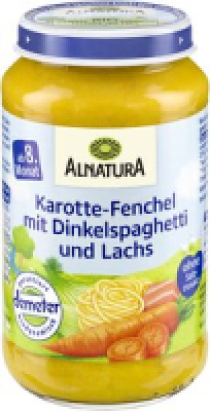 Karotte, Fenchel mit Dinkelspaghetti und Lachs 1.89&nbsp;&euro;