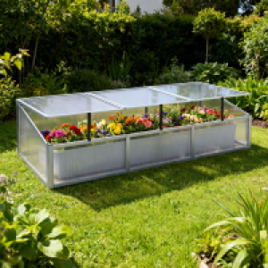 Toom Baumarkt  Fr&uuml;hbeet Marie transparent/aluminiumfarben/wei&szlig; 160 x 40 x 70 cm