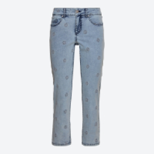 Damen-Caprijeans mit Allover-Stickerei