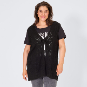 NKD  Damen-Weste mit Ajour-Strick-Design, gro&szlig;e Gr&ouml;&szlig;en