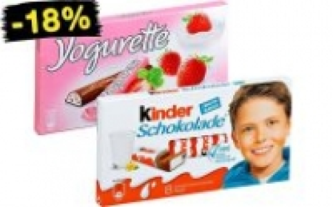 Yogurette oder kinder Schokolade 0.77 €