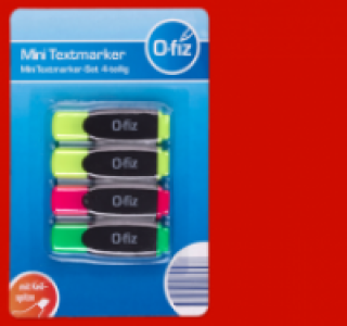 O-FIZ 4-teiliges Mini-Textmarker-Set