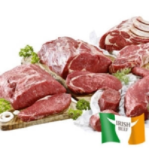 Frisches Irisches Rinderroastbeef, Rumpsteaks oder T-Bone-Steaks
