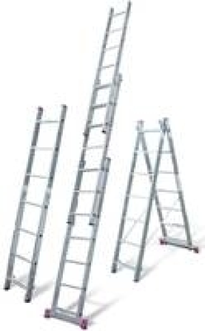 Alu-Vielzweckleiter Corda, 3-tlg., 3 x 9 Sprossen 79.99&nbsp;&euro;