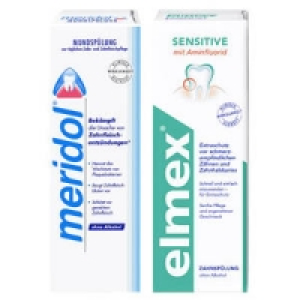 elmex Sensitiv, Kariesschutz oder meridol Zahnsp&uuml;lung 4.49&nbsp;&euro;