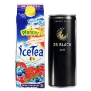 28 Black Energy-Drink* oder Pfanner Eistee