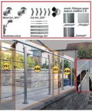 Alu-Geländersystem, Basis-Set AB6 Alu-Geländerset