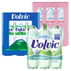 Volvic Naturelle, leichtperlig oder Evian 3.33 €