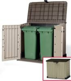 Garten-/ M&uuml;lltonnenbox f&uuml;r 2 Abfalltonnen je 240 Liter