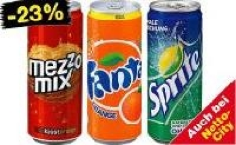 Mezzo Mix, Fanta oder Sprite 0.45 €