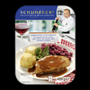 Rewe  Schuhbeck’s Fertiggericht Entenburst, Gänsebraten mit Knödel und
