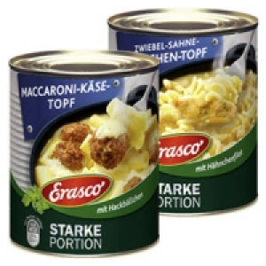 Erasco Zwiebel-Sahne-H&auml;hnchen oder Maccaroni-K&auml;se-Topf 2.79&nbsp;&euro;