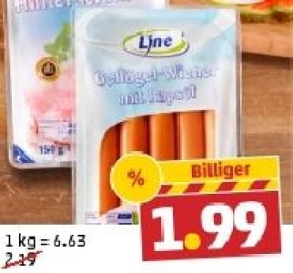 LINE Gefl&uuml;gel-Wiener oder -K&auml;sew&uuml;rstchen 1.99&nbsp;&euro;