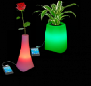 TEC STAR LED-Multicolor-Blumenvase oder -topf