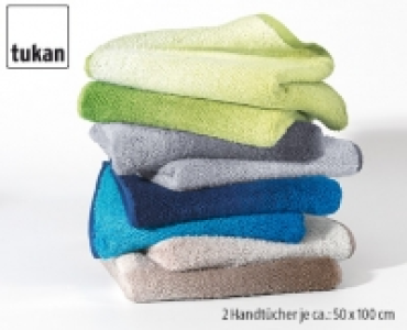 TUKAN®  2 Frottier-Handtücher Color