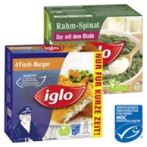 iglo 4 Fischburger oder Rahm-Spinat Minis