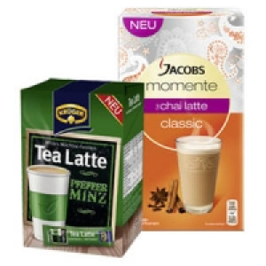 Kr&uuml;ger Tea Latte Rooibos, Schwarz-Tee, Pfefferminz, Jacobs Momente Cha