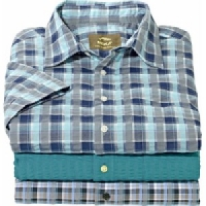 Herren Seersucker Hemd &frac12; Arm 1)