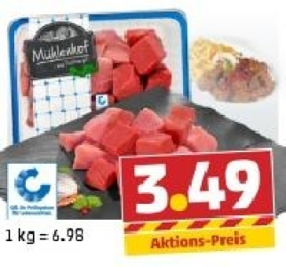 MÜHLENHOF Frisches Gulasch, gemischt 3.49 €