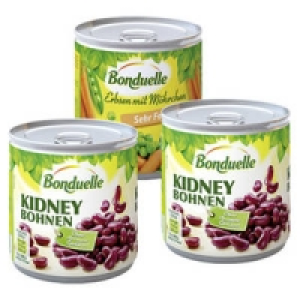 Bonduelle Erbsen mit M&ouml;hrchen, sehr fein oder Kidneybohnen 0.77&nbsp;&euro;