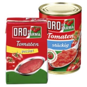 Oro di Parma Tomaten, st&uuml;ckig, passiert oder Pizzasauce 0.99&nbsp;&euro;