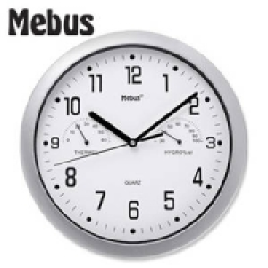 Quarz-Wanduhr mit Thermo-/Hygrometer 6.99&nbsp;&euro;