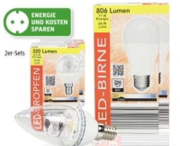 LED-Birne/-Kerze/-Tropfen, 2er-Set