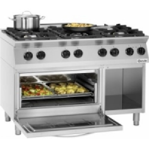6 Flammen Gasherd mit Elektrobackofen 2/1 GN