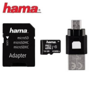 Highspeed-microSDHC-Karte 16 GB mit USB-Adapter