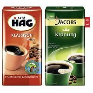 Jacobs Kr&ouml;nung, Kr&ouml;nung Bohne oder Caf&eacute; Hag 3.49&nbsp;&euro;