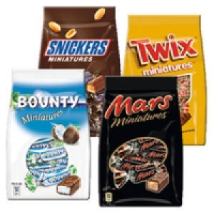 Mars-, Snickers-, Twix- oder Bounty Miniatures 0.99 €
