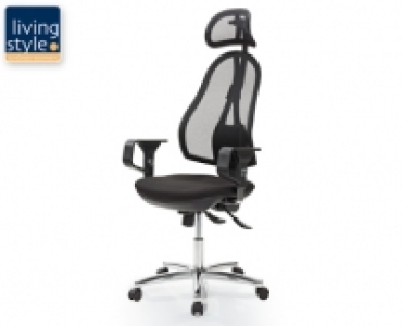 LIVING STYLE®Design-Drehstuhl mit Kopfstütze