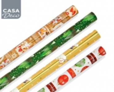 CASA DECO&reg;Weihnachts-Geschenkpapier, metallisiert