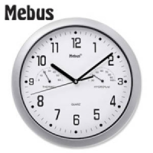 Quarz-Wanduhr mit Thermo-/Hygrometer 6.99&nbsp;&euro;