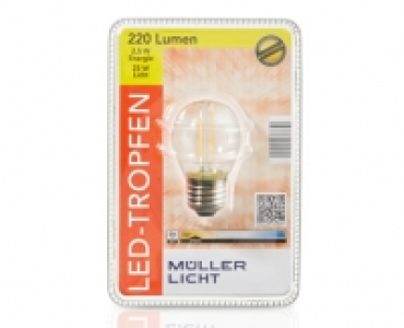 MÜLLER LICHT LED-Design Glasserie, Tropfen o. Kerze o. Röhre