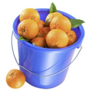Ein Eimer voll Spanien Orangen Navelinas