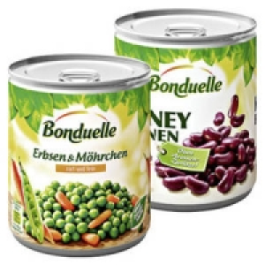 Bonduelle Erbsen & M&ouml;hrchen zart und fein oder Kidneybohnen
