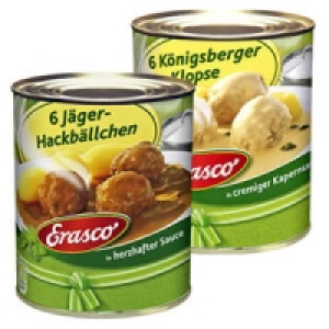 Erasco 6 K&ouml;nigsberger Klopse oder 6 J&auml;ger-Hackb&auml;llchen 2.19&nbsp;&euro;