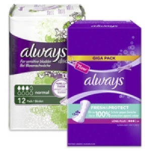 always Slipeinlagen Giga-Pack oder discreet-Binden 2.79&nbsp;&euro;