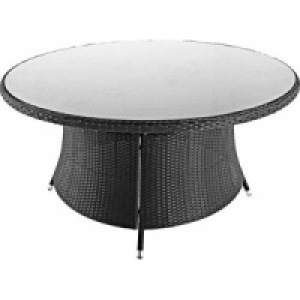 Rattantisch rund mit Glasplatte