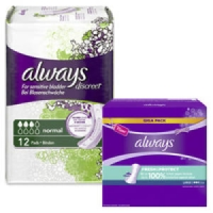 always Slipeinlagen Giga Pack oder discreet Binden 2.79&nbsp;&euro;
