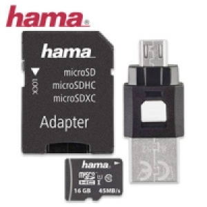 Highspeed-microSDHC-Karte 16 GB mit USB-Adapter 9.99 €
