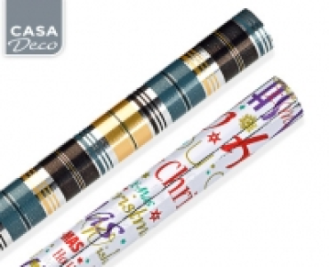 CASA Deco Weihnachts-Geschenkpapier, metallisiert