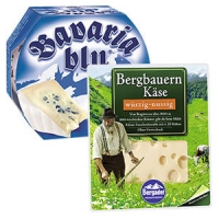 Real  Bergbauern Scheiben, würzignussig oder Bavaria blu Minitorte