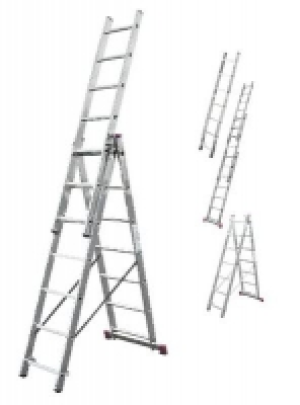 Alu-Vielzweckleiter Corda, 3-tlg., 3 x 7 Sprossen