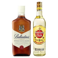 Real  Havana Club Rum, 3 Jahre oder Ballantines Finest Scotch Whiskyy