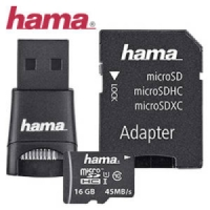 Highspeed-microSDHC-Karte 16 GB mit USB-Adapter