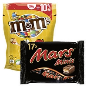 m&m&acute;s + 10 % gratis, Mars-, Snickers-, Twix-, Bounty- oder MilkyWay-Mi