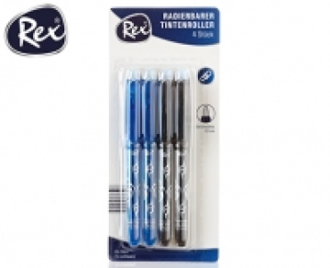 Rex®Radierbarer Tintenroller, 4er-Set oder Nachfüllpack, 6er-Set