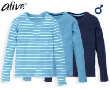 alive®Kinder-Basic-Langarmshirts, 3 Stück